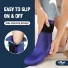 Hilph Full Foot Ice Pack Gel Sock for Hot & Cold Therapy - Reusable Cooling Sock for Toe Pain, Plantar Fasciitis & Hot Feet - Easy Slip On Design for Chemotherapy, Postpartum Recovery, 1-Pack, Blue view 3
