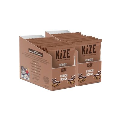 KiZE Energy Bars - Cookie Dough - 20-Count - Gluten Free, Dairy Free, Non-GMO, and High Protein Meal Replacement Energy Bars, Clean and Simple Food Ingredients - 10g High Protein Snacks (20 Count)