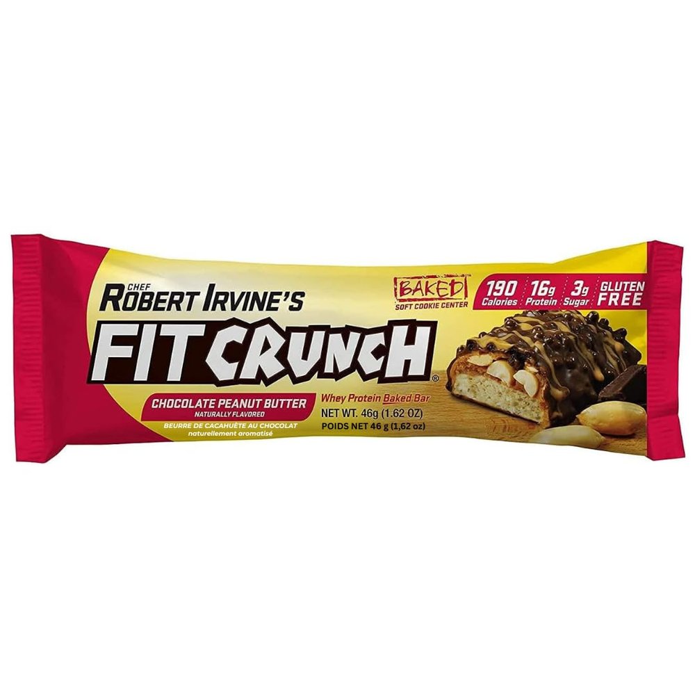 Chef Robert Irvines Fitcrunch Whey Protein Bars, 18-count, 1.62oz, Chocolate Peanut Butter