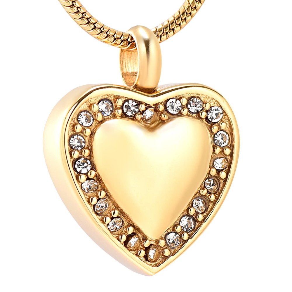 BIAIHQIE Heart Cremation Urn Jewelry Engravable Keepsake Pendant Hold Ashes Of Loved One Cremation Necklace For Women,1