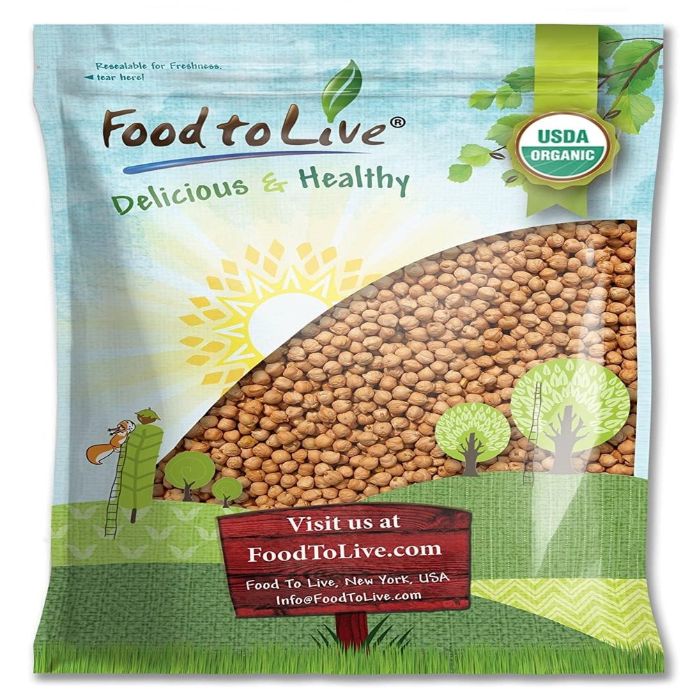 Food to Live Organic Garbanzo Beans, 7 Pounds  Dried Chickpeas, Non-GMO, Kosher, Raw, Sproutable, Bulk