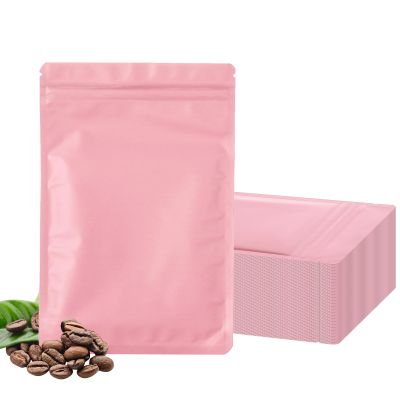 100 Pack Matte Mylar Bags - Smell Proof Bags Mylar Bags for Food Storage Small Business (Pink, 3" X 4.7")