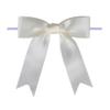Meseey 50 Pcs 5 Inches Twist Tie Satin Ribbon Bows Pretied Premade Craft Bows for Treat Bags Gift Wrapping Basket Wedding Baby Shower Brithday Christmas Party (Ivory) view 1