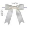 Meseey 50 Pcs 5 Inches Twist Tie Satin Ribbon Bows Pretied Premade Craft Bows for Treat Bags Gift Wrapping Basket Wedding Baby Shower Brithday Christmas Party (Ivory) view 2