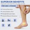 KEKING Zipper Compression Socks for Men Women, Open Toe, 20-30mmHg Firm Support Knee High Zipper Compression Stockings for Wide Calf - Varicose Veins, DVT, Shin Splints, Edema, Nursing, Beige 5XL view 4