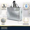 Nush Nush Large Silver Gift Bags Bulk  Set of 30 Silver Reusable Bulk Gift Bags with Handles - Ideal For Small Business, Christmas Party, Thanksgiving, Birthday, Weddings, Events  13Wx5Dx11H view 4