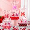12 Set Valentines Day Empty Gifts Baskets Bulk with Cellophane Basket Bags and Bows Ribbons,Love Heart Market Tray Cardboard Gift Basket Empty to Fill for Valentine's Day Birthday Wedding Decor view 4