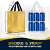 Nush Nush Set of 60 Shiny Gold Gift Bags Bulk - Medium Size Gold Reusable Gift Bags with Handles - For Christmas, Business, Bachelorette, Bridesmaids, Birthday Goodies and Party Favors - 8Wx4Dx10H view 3
