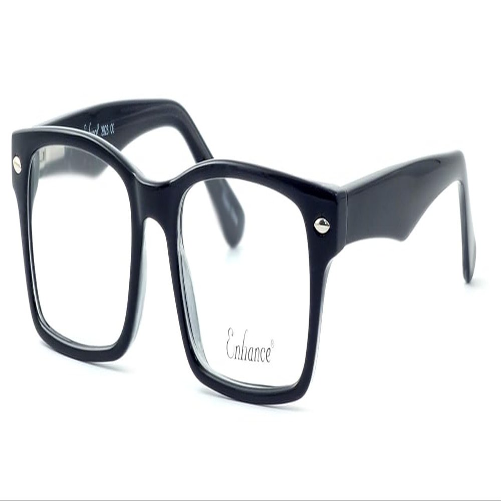 Calabria Enhance 3928 Kids Rectangular Reading Glasses +1.25 Black Crystal Girls