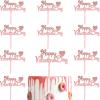 10Pcs Happy Valentine's Day Cake Topper Acrylic Cake Topper Rose Gold Valentines Day Cupcake Topper Heart Shaped Cake Picks Cake Accessories for Wedding Valentine's Day Gifts Cake Decoration Party view 1