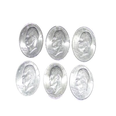 EISENHOWER (IKE) DOLLARS SET OF 6 MIX DATES BETWEEN 1971-1978
