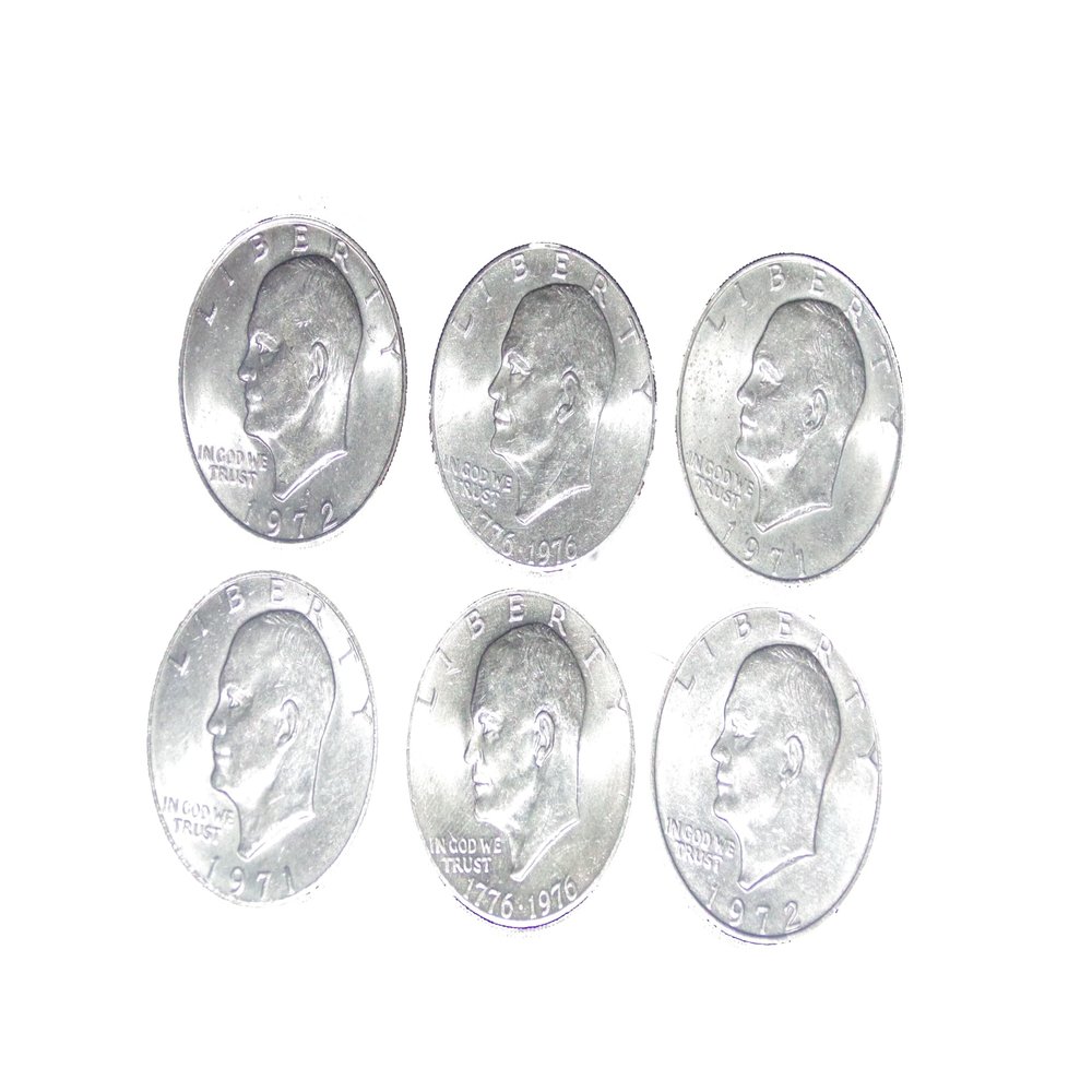 EISENHOWER (IKE) DOLLARS SET OF 6 MIX DATES BETWEEN 1971-1978