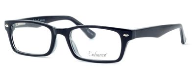 Calabria Enhance 3928 Kids Rectangular Reading Glasses +7.00 Black Crystal Girls