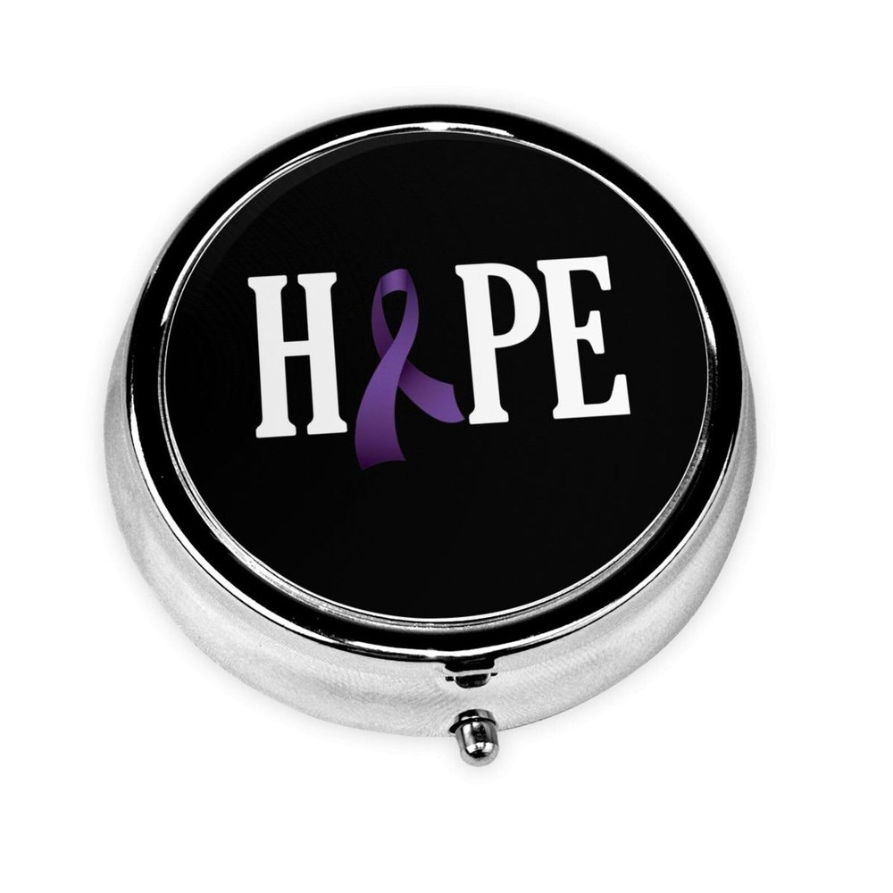 Alzheimers Awareness Round Pill Box Streamline Daily Medication Routine