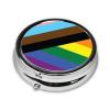 Transgender Pride Rainbow Flag LGBTQ Round Pill Box Streamline Daily Medication Routine view 2