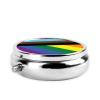 Transgender Pride Rainbow Flag LGBTQ Round Pill Box Streamline Daily Medication Routine view 3