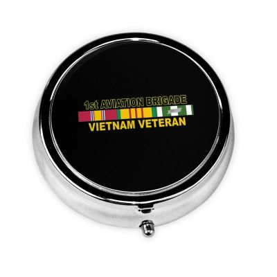 1st Aviation Brigade Vietnam Veteran Round Pill Box Streamline Daily Medication Routine