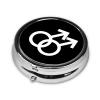 Double Male Symbol Represents Gay Men Round Pill Box Streamline Daily Medication Routine view 2