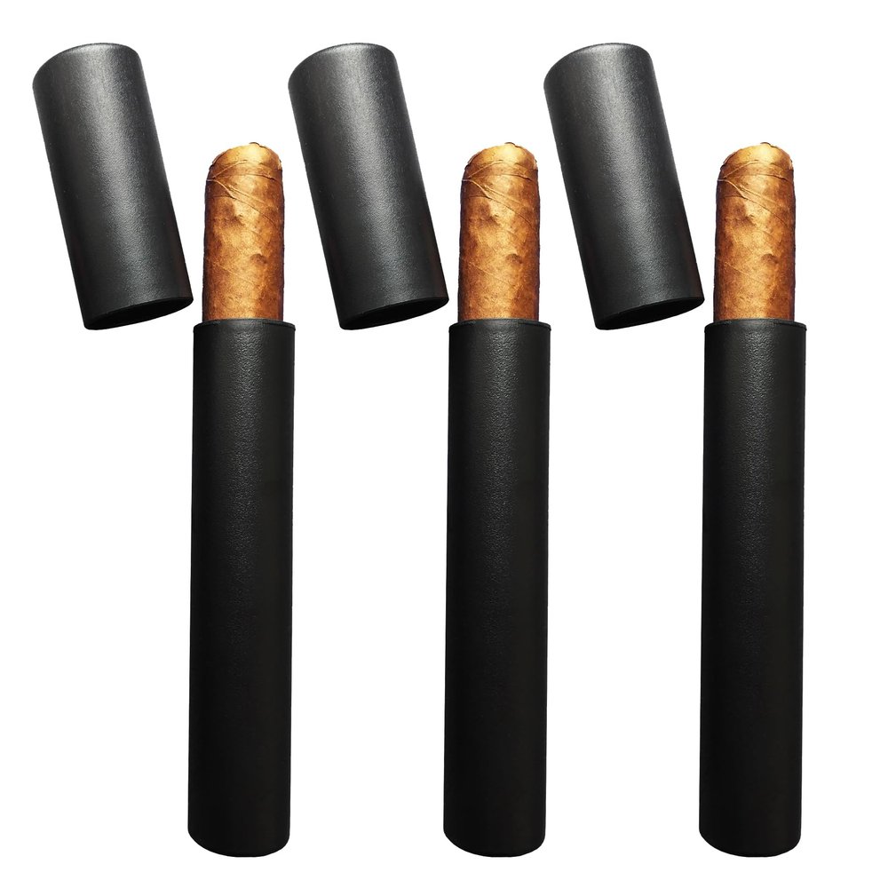 EWT Telescopic Airtight Cigar Travel Tube Crush Proof Humidor 8" & 68R (3X Single, 68R)