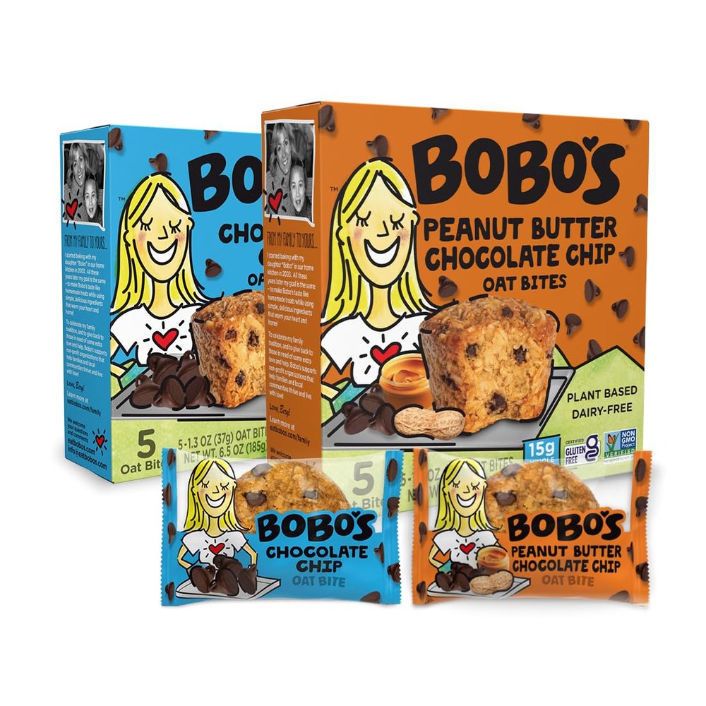 Bobo's Bites Chocolate Variety Pack, 15 Chocolate Chip, 15 Peanut Butter Chocolate Chip
