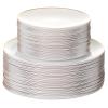 100PCS White Dinnerware Combo | 50 Gold Rim Appetizer/Dessert Plates (7.5in) & 50 Dinner Plates (10in) | Heavy Duty Disposable Plastic Plates For Wedding, Parties, Catering view 1