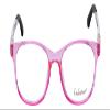 Calabria Enhance 4132 Kids Oval Reading Glasses +4.50 Crystal Pink Purple Black Girls view 3