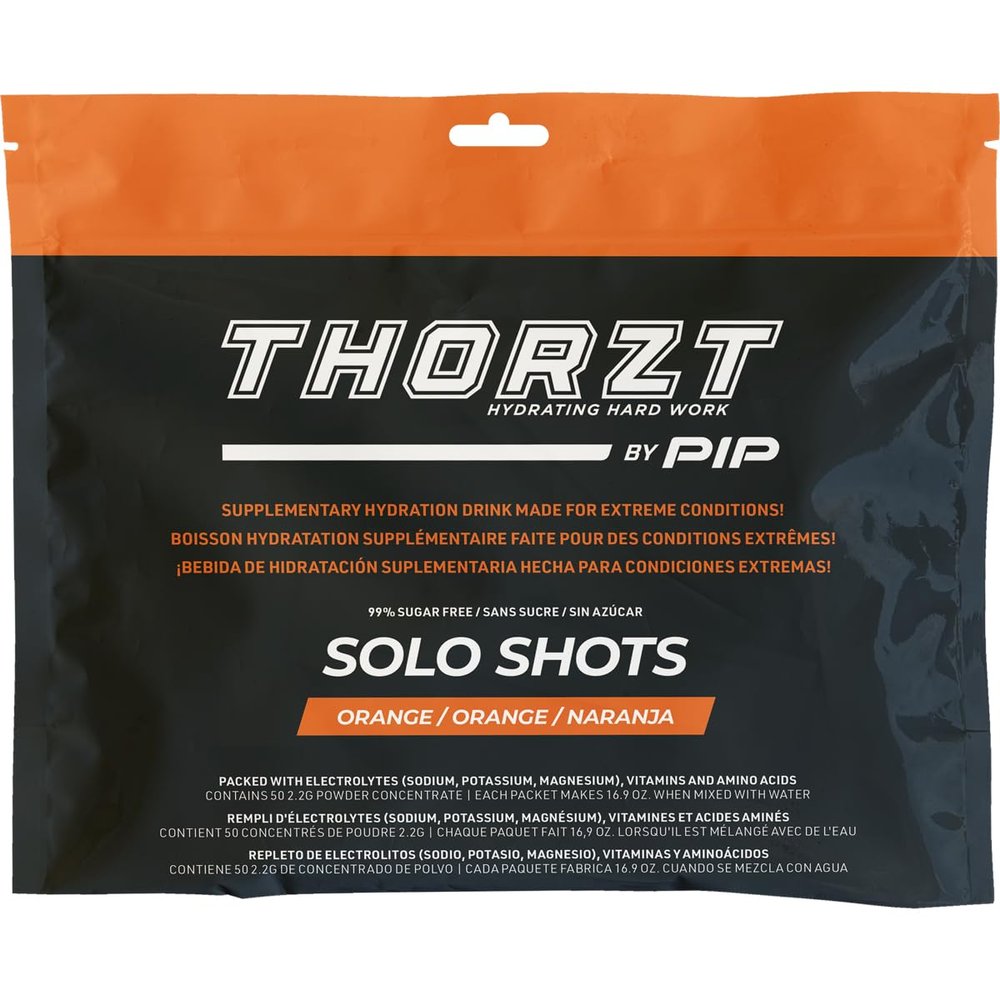 PIP Thorzt Orange Solo Shots, 50 ct, Hydration Packets, Electrolytes, Vitamins, Amino Acids, Sugar Free