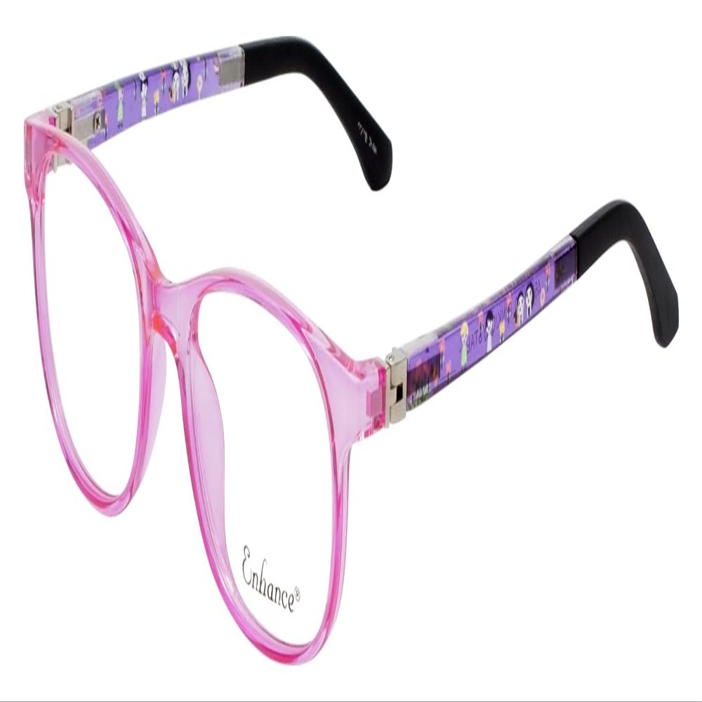 Calabria Enhance 4132 Kids Oval Blue Light Blocking Reading Glasses +1.25 Crystal Pink Purple Black Girls