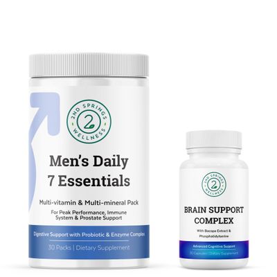 2nd Springs Wellness Bundle: Men's Daily 7 Essentials & Brain Support Complex