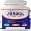 Vitamatic Sodium Chloride 1000mg  365 Tablets Electrolyte Replenisher & Hydration Support  Non-GMO, Gluten-Free view 1