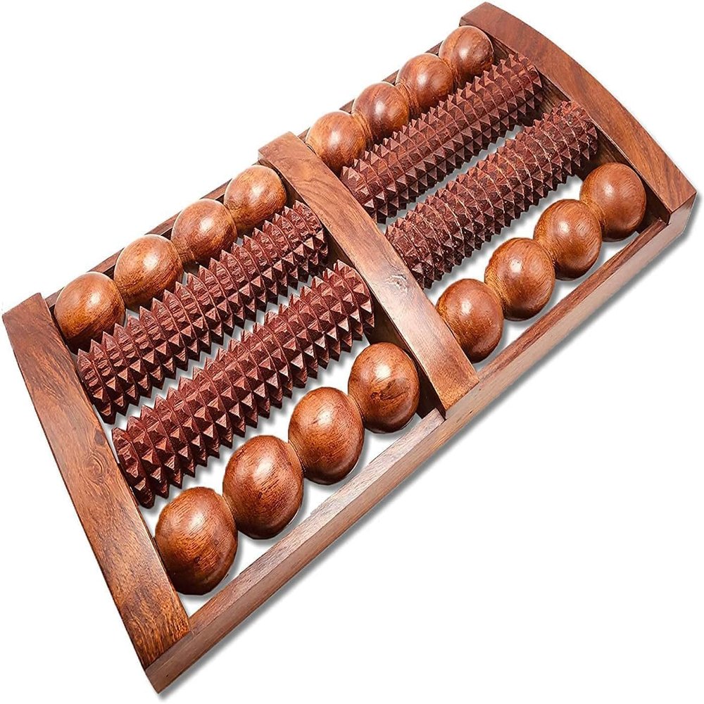 Boscaiola24 Foot Wooden Massager with Multi Roller 13"| Rosewood Unisex Massager for Full Body Pain Relief | Relieves Muscle Pain | Gives Acupressure on Bottom of Foot