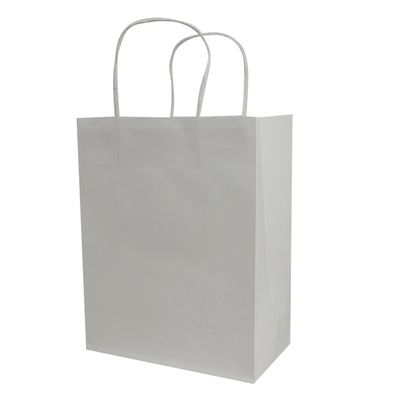 100 Pcs thick Kraft Paper Bags 8x10x4"Medium Shopping Bags with handles BulkCraft Gift Bags, Retail Bags, Recycled Bulk, Brown Paper Bags for WeddingPackaging, Birthday PartyBusiness, Goody and Kraft Merchandise Bag (8x10x4inch, White)