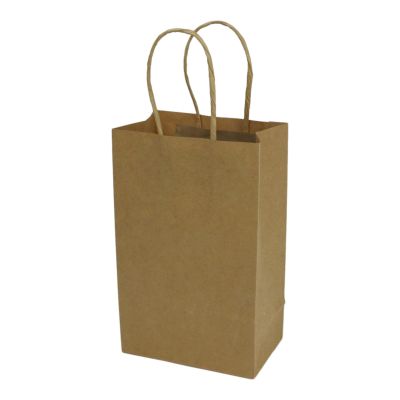 100 Pcs thick Kraft Paper Bags 5.25x8.5x3.25"Small Shopping Bags with handles BulkCraft Gift Bags, Retail Bags, Recycled Bulk, Brown Paper Bags for WeddingPackaging, Birthday PartyBusiness, Goody and Kraft Merchandise Bag (5.25x8.5x3.25inch, Orig