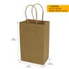 100 Pcs thick Kraft Paper Bags 5.25x8.5x3.25"Small Shopping Bags with handles BulkCraft Gift Bags, Retail Bags, Recycled Bulk, Brown Paper Bags for WeddingPackaging, Birthday PartyBusiness, Goody and Kraft Merchandise Bag (5.25x8.5x3.25inch, Orig view 2