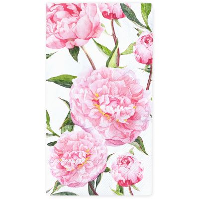 100Pcs Peony Guest Napkins Pink Flower Paper Dinner Napkins Watercolor Decorative Disposable Hand Napkins for Party Tableware Supplies, 13 x 15.7 Inch