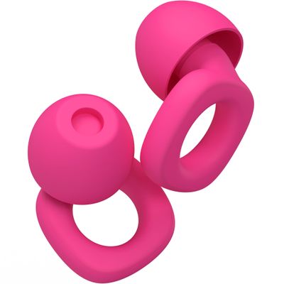 Audree Soft Ear Plugs for Noise Reduction, Reusable Flexible Earplugs for Sleep, Travelling, Focus, Study & Noise Sensitivity, 28dB Noise Cancelling, 8 Silicone Ear Tips in XS/S/M/L, Rose