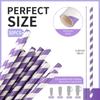 12 Inch Extra Long Paper Straws Disposable, 10mm Wide Stripe Boba Straws for Bubble Tea and Jumbo Drinks (Purple and White, 12in0.4in) view 2