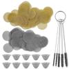 100 PCS 3/4 Inch Stainless Steel Pipe Screens + 10 Pcs 1/2 Inch Mini Bowl Metal Filters Conical Design + 5 Pcs Tube Cleaning Brush with Detachable Key Ring, Reusable Metal Pipe Clean Filters Screen view 1