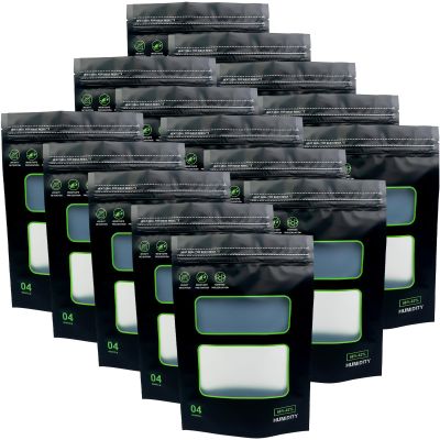 15 Pcs 1/4 LB Storage Terp Bags - 58%-62% RH 2-Way Humidity Control Bags for Curing & Storage - Resealable