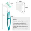 Mckkor Denture Cleaning Brush Set with Dustproof Denture Brush Holder - Denture Brush Toothbrush Set for Denture Cleaning Care - Multi-Layered Bristles & Ergonomic Rubber Handle (Blue & Green) view 3