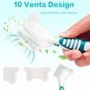 Mckkor Denture Cleaning Brush Set with Dustproof Denture Brush Holder - Denture Brush Toothbrush Set for Denture Cleaning Care - Multi-Layered Bristles & Ergonomic Rubber Handle (Blue & Green) view 4