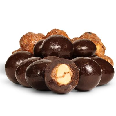 Chocolate Covered Toffee Coated Peanuts by It's Delish, 12 Oz Bag | Dark Chocolate Candy Nuts Bulk Peanut Chocolates Sweet & Crunchy Nut Snack | Vegan, Kosher