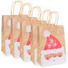 Christmas Bags for Gifts Kraft Paper 6pcs Candy Cookies Gift Tote Bag(D 6PCS) view 1