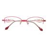 HELES Women's Metal Half Rim Single Vision Lens Reading Glasses UV+420cut Blue Light Blocking Eyeglasses Reader -Red||+2.75 Strength view 2