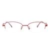 HELES Women's Metal Half Rim Single Vision Lens Reading Glasses UV+420cut Blue Light Blocking Eyeglasses Reader -Red||+2.75 Strength view 3
