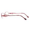 HELES Women's Metal Half Rim Single Vision Lens Reading Glasses UV+420cut Blue Light Blocking Eyeglasses Reader -Red||+2.75 Strength view 4