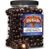 Chocolate Covered Toffee Coated Peanuts by It's Delish, 48 OZ Jumbo Container | Dark Chocolate Candy Nuts Bulk Peanut Chocolates Sweet & Crunchy Nut Snack | Vegan, Kosher view 1