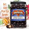 Chocolate Covered Toffee Coated Peanuts by It's Delish, 48 OZ Jumbo Container | Dark Chocolate Candy Nuts Bulk Peanut Chocolates Sweet & Crunchy Nut Snack | Vegan, Kosher view 3