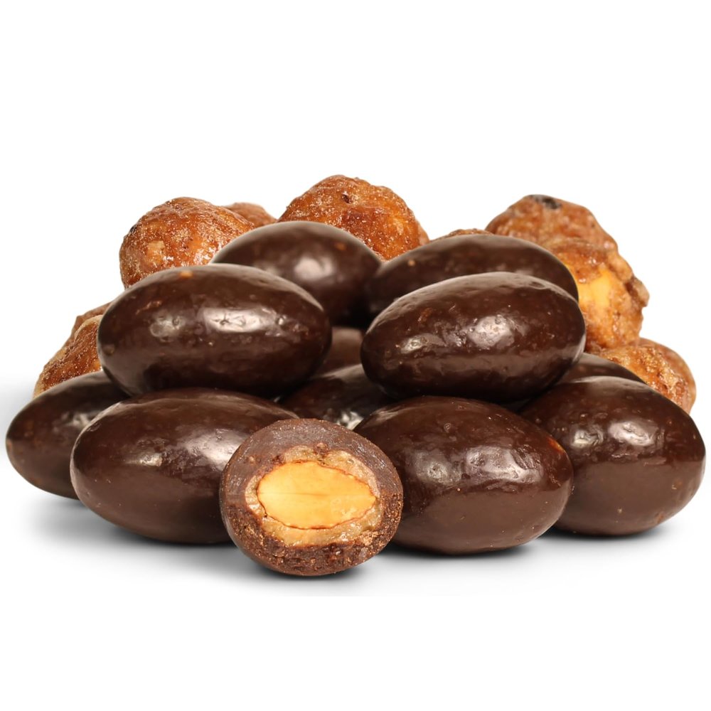 Chocolate Covered Toffee Coated Almonds by It's Delish, 2 Lbs Bulk Bag | Dark Chocolate Candy Nuts | Chocolates Sweet & Crunchy Almond Nut Snack | Vegan, Kosher