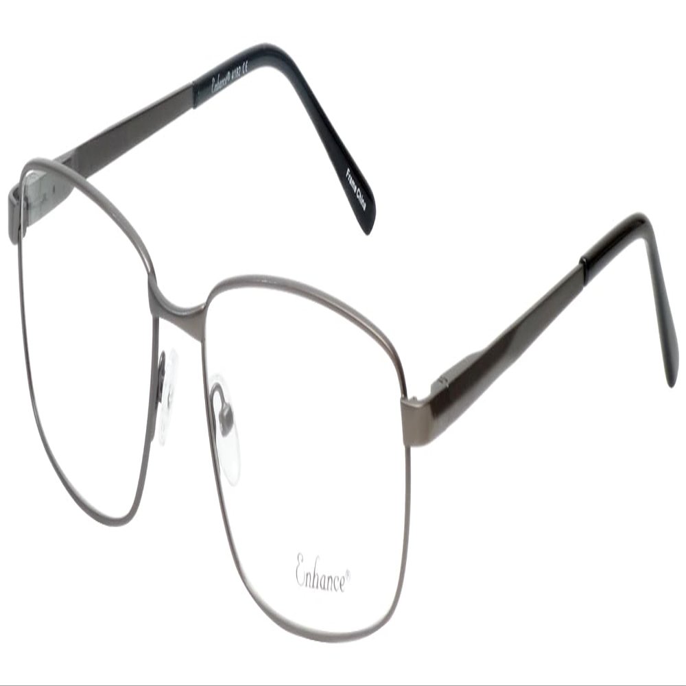 Calabria Enhance 4182 Rectangular Reading Glasses +3.75 Satin Gunmetal Black Men